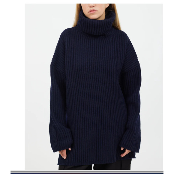 Acne Studios Knit & Sweater Navy Rib Knit Turtleneck KNIT000018 PAW18 - Picture 1 of 9